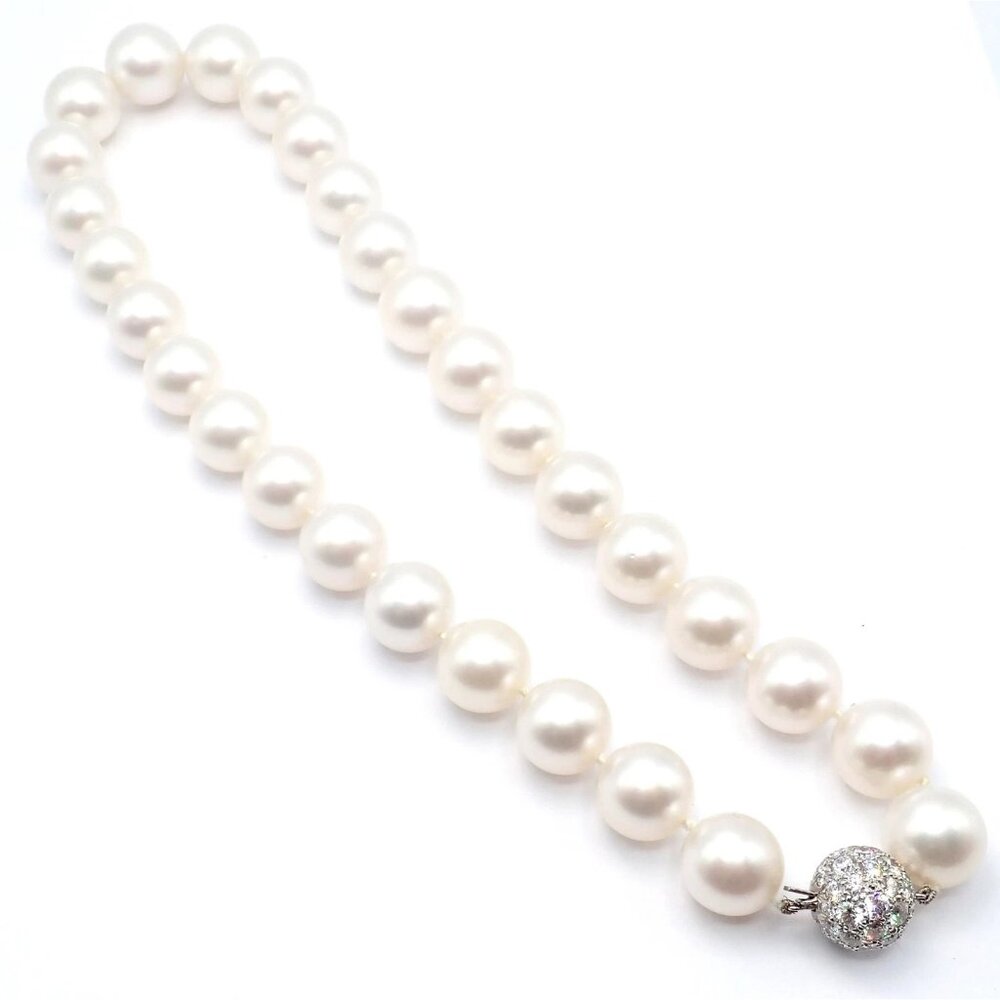 Authentic! Tiffany & Co Platinum Diamond South Sea Large Pearl Necklace Paper - Picture 4 of 15